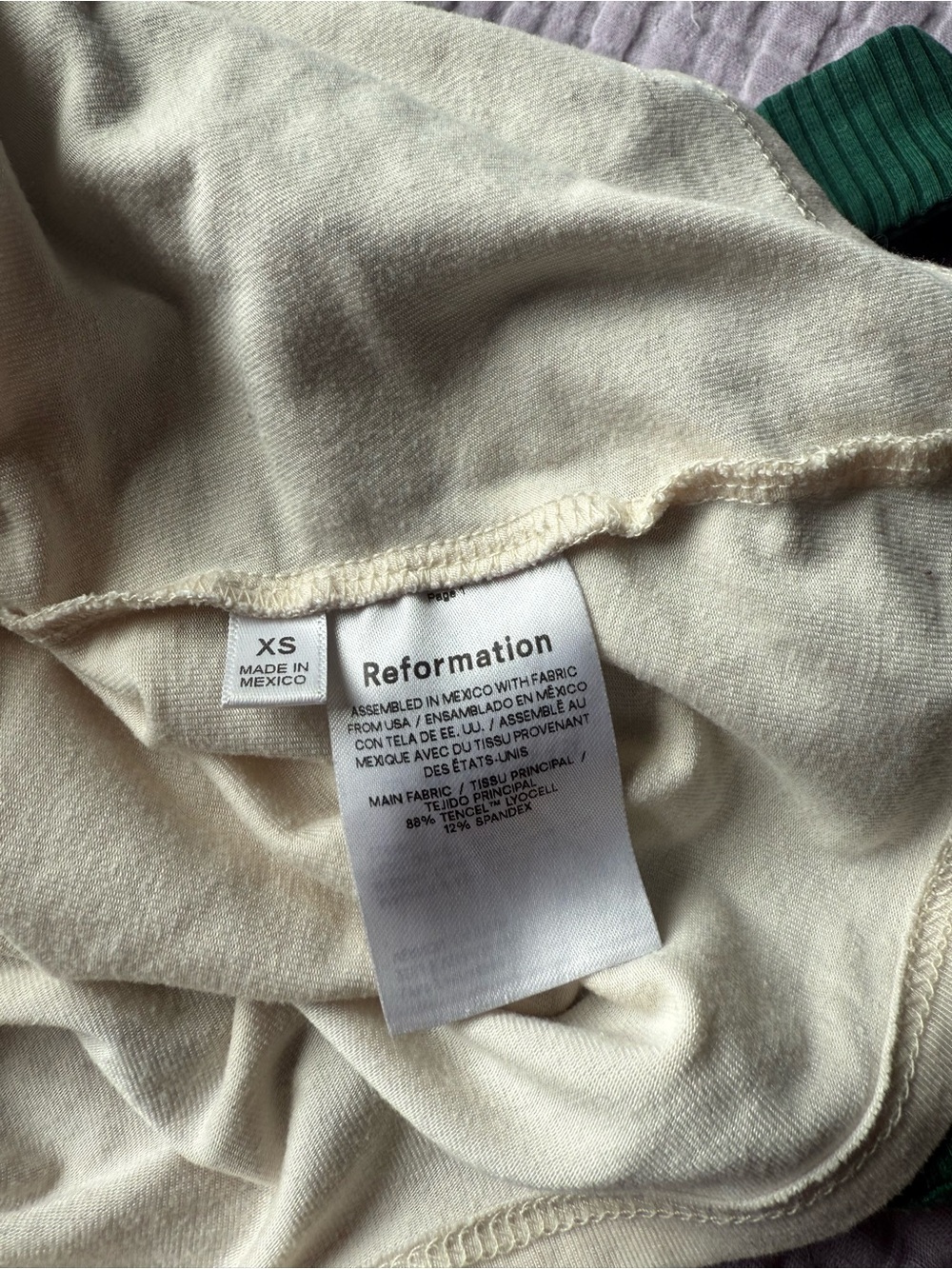 Reformation Ribbed Square-Neck Tank Bundle in Green, Black, Cream - Picture 7 of 8